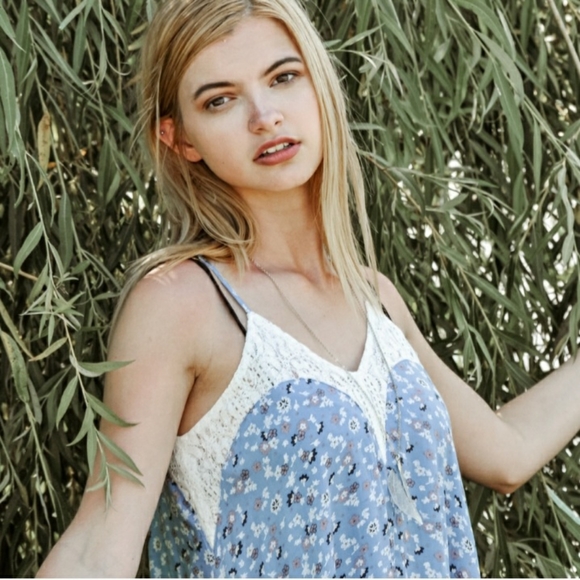 NEW! Asymmetrical Blue & While Floral Sun Dress - Picture 4 of 5